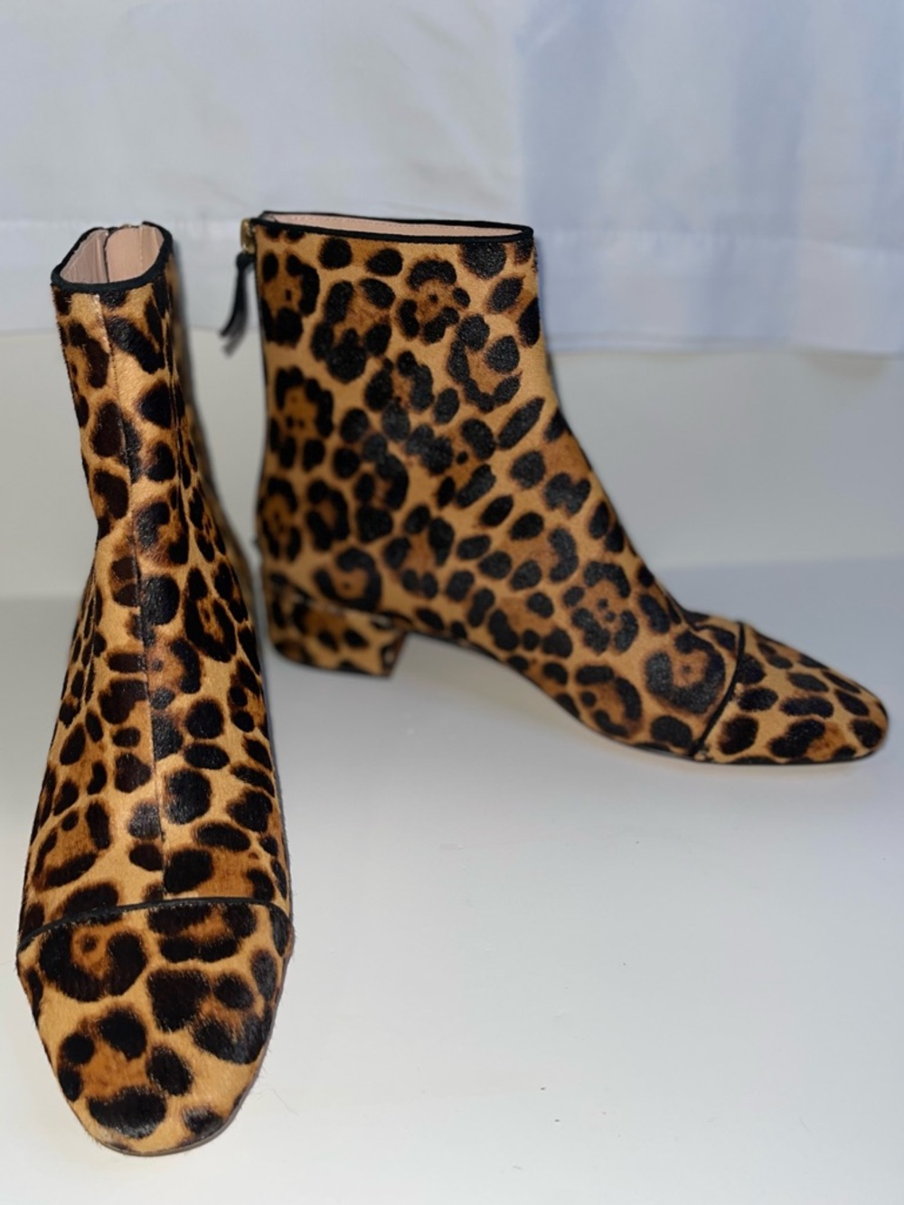 J. Crew Leopard Print Ankle Booties - Tan/Black - Picture 2 of 4